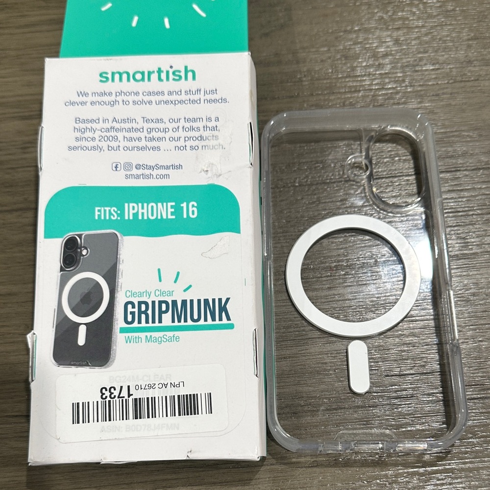 Transparent MagSafe Case for iPhone 16 - with frosted grip ends for easy hold